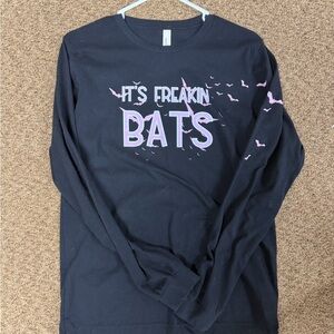 Bella Canvas Black Long Sleeve Tee with Pink Print